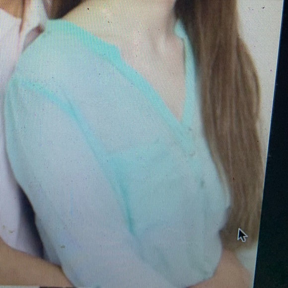 Garage Size Small Sea Foam Green Sheer Chiffon Blouse - Picture 7 of 7